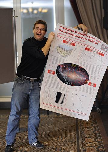 Andreas getting quite excited about his poster contribution to the conference.