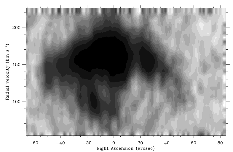 Negative image of the emission distribution